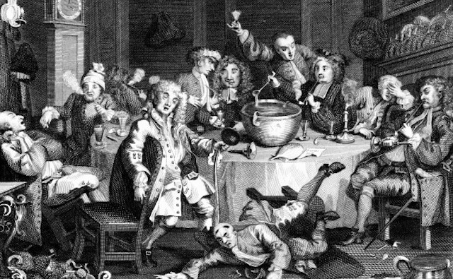 Molly house, by Hogarth